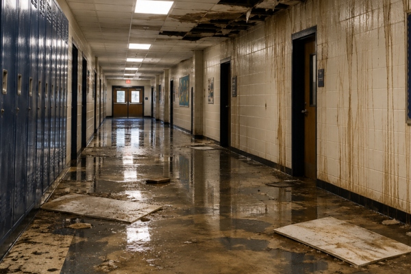 Water Damage in School